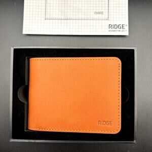 Ridge Bifold Leather Wallet Tobacco Brown RFID Slim Billfold NIBWT